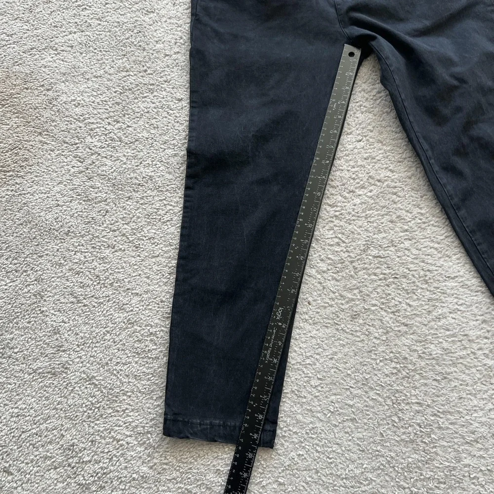 A Bathing Ape Chino Pants Mens M 30x25 Black Pleated Tapered Fit Stretch Logo